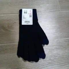 【新品】ユニクロ　カウズウィンター　ヒートテック　ニットグローブ　ネイビー