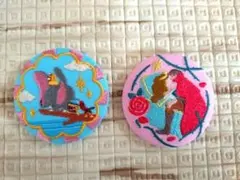 ディズニー 刺繍缶バッジ 2個セット ダンボ 眠れる森の美女