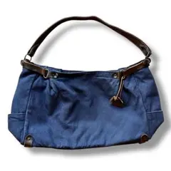 美品 コーチ アクセサリーポーチ ショルダーバッグ 青デニム レザー コンパクト 未使用保管品】COACH コーチ ショルダーバッグ デニム ポーチ付き