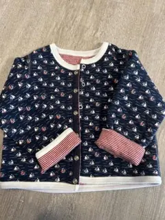 美品、プチバトー ボート柄 リバーシブルカーディガン