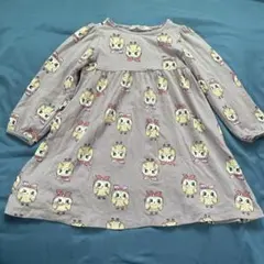 H&M フクロウ柄パープルワンピース（チュニック） 110