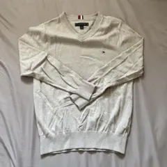TOMMY HILFIGER Vネックニット ベージュ