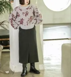 OPAQUE.CLIP オペクリ　ウールライクストレッチタイトスカート　38