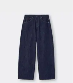☆GU ＊ローライズバギージーンズ　ネイビー Ｌ