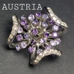 ヴィンテージブローチ アメシストカラー　お花　AUSTRIA