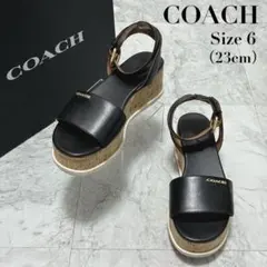 極美品✨COACH コーチ サンダル 厚底 ウェッジソール レザー 黒 23cmのサムネイル