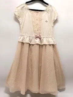 メゾピアノ 切り替え ワンピース レース チュール スカート