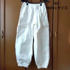 GU TEEN ホワイト カーゴパンツ(L)