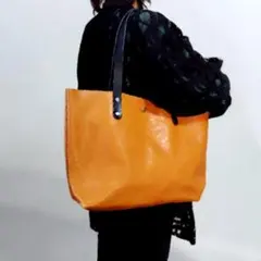 ハンドメイド ヌメ本革 トートバック クリーマー キャメル 新品 未使用 