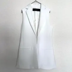 【期間限定値下】ZARA ホワイト ロングジレ ノースリーブジャケット ベスト