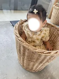 tete a teteひまわり袖レースロンパース　バースデイbirthday