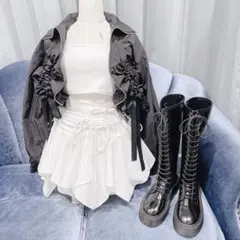 【美品】lillilly レースアップロングブーツのサムネイル