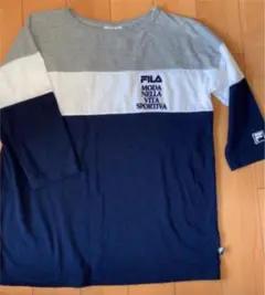 Tシャツ○五分袖○FILA○ロンT○フィラ○ネイビー○グレー