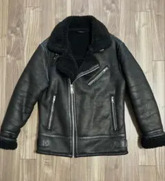 ZARA ボアダブルライダースジャケット M 黒