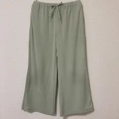 メ*し様 GU リブプルオンパンツ　グリーン