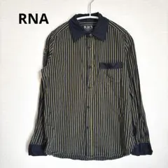 RNA アールエヌエー　ストライプ シャツ　金ボタン ワッペン　コットン　Ｍ