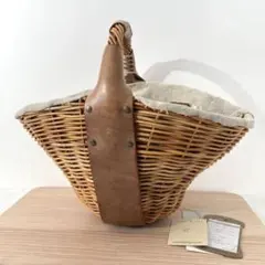 エバゴス ebagos オイルショルダーミニ　レザー　カゴバッグ ebagos オイルショルダーミニ 紅籐 BLACKエバゴス | マドリガル