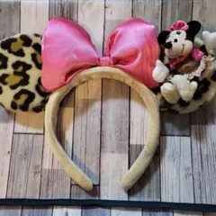 ミニーマウス ヒョウ柄カチューシャ