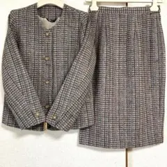 お値下げ！【昭和レトロ】ツイード　スーツ　ジャケットスカート　11AR