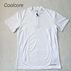 【美品】クールコア 冷感ハーフジップ 半袖 シャツ メンズM 白 吸汗速乾のサムネイル