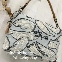 ハンドメイド　ミニバッグポーチ　ミナペルホネンfollowing day 446
