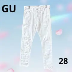 新*郎様 GU ストレートデニム ホワイト 白 28