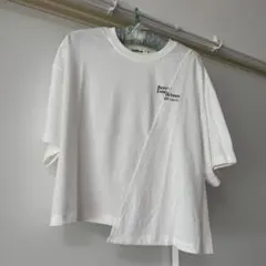 【訳あり品の為お買得】リメイク風　Tシャツ　半袖　ホワイト