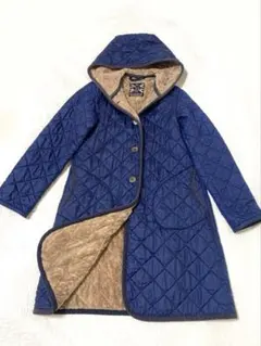 訳あり！LAVENHAM フード付きキルティングジャケット 38 裏ボア