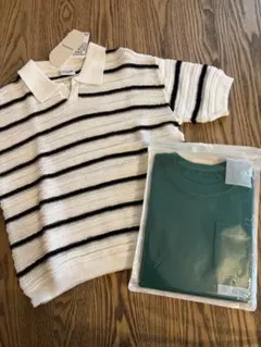新品タグ付き⭐︎GU baby Tシャツとmirror bae半袖セット 90cmのサムネイル