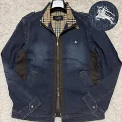 ✨極美品/L✨バーバリーブラックレーベル Gジャン ノバチェック 切り替え 刺繍