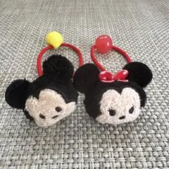 ミッキーマウス ミニーマウス ヘアゴム 2個セット