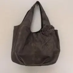 Hushush フラワーモチーフ付き ダークブラウン ハンドバッグのサムネイル