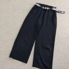 ●しまむら　ワイドパンツ/ベルト付　ブラック　150●