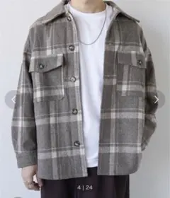 オーバーサイズチェックジャケット
