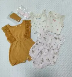 花柄フリル袖ロンパース　まとめ売り