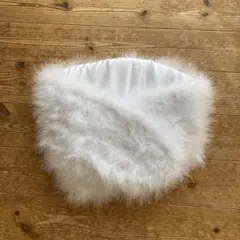 ホワイトフェザーファーショール　成人式振り袖用