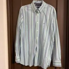 TOMMY HILFIGER ストライプ長袖シャツ L