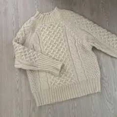 ungrid スリーブボリュームケーブルニット オフホワイト