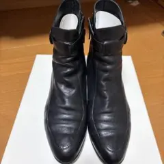 ブラック ショートブーツ 24cm EEE バックル付き