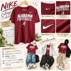 【メルカリ市限定】NIKE ナイキ アラバマ大学フットボールTシャツ L エンジ