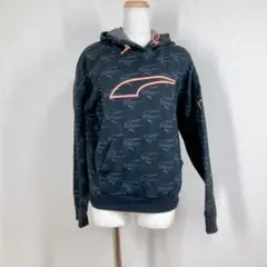 プーマ 総柄 ロゴ プリント ジップアップ パーカー S ブラック 黒 PUMA