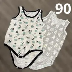 116★ロンパース　肌着　パンダ　しろくま　タンクトップ　袖なし　夏向け　まとめ