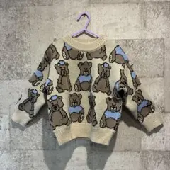 美品　子供服　クマ柄ニットセーター 100〜110cm
