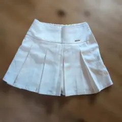 NICE CLAUP ホワイト プリーツミニスカート