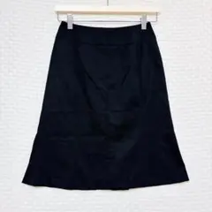 ナチュラルビューティーベーシック フレアスカート 黒 XS Aライン きれいめ