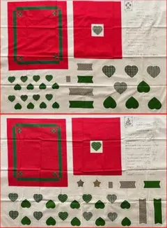 ヴィンテージ　クリスマス柄　オーナメントが作れる　パネル生地　　2点セット