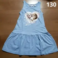 H&M Disney アナと雪の女王　水色 ノースリーブワンピース 130
