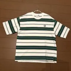 シラノ ブロス緑白ストライプ Tシャツ M