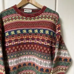 EUR VINTAGE フェアアイル ヘビー ウール ニット セーター L