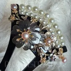髪飾り 桜 かんざし バチ型 螺鈿 真珠母貝 パール 簪